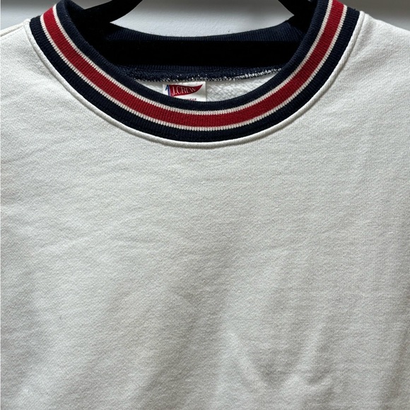 J. Crew White Sweatshirt with Red and Blue Accents - Picture 2 of 5